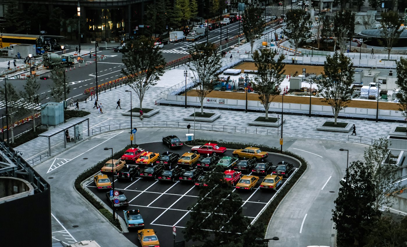 Parking de véhicules vu du ciel